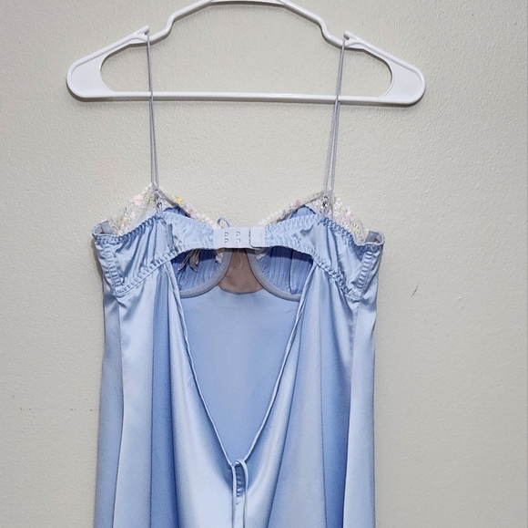New!For Love And Lemons Paloma Satin Slip Dress - Picture 13 of 16